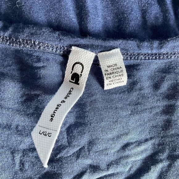 Cable & Gauge Blue V-Neck Burnout Relax Short Sleeve Tee T-Shirt- L - Picture 3 of 7